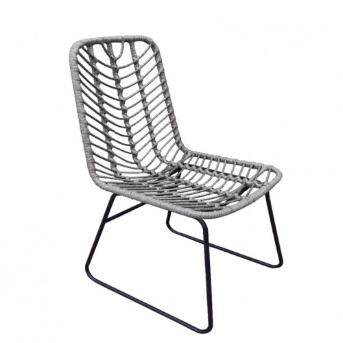 Καρέκλα Κήπου ArteLibre OSASCO Γκρι Μαύρο Μέταλλο Rattan 63x47x87cm c498113