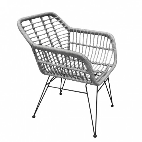 Καρέκλα Κήπου ArteLibre TERESINA Γκρι Μαύρο Μέταλλο Rattan 58x59x81cm c498115