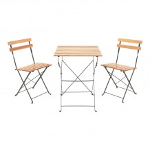 Τραπεζαρία Pometia pakoworld σετ 3τεμ ξύλο-μέταλλο c498149