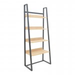Βιβλιοθήκη Ryder pakoworld σε oak-μαύρη απόχρωση 75x36x185εκ c498150