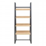 Βιβλιοθήκη Ryder pakoworld σε oak-μαύρη απόχρωση 75x36x185εκ c498150