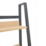 Βιβλιοθήκη Ryder pakoworld σε oak-μαύρη απόχρωση 75x36x185εκ c498150