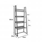 Βιβλιοθήκη Ryder pakoworld σε oak-μαύρη απόχρωση 75x36x185εκ c498150