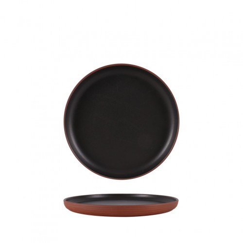 Πιάτο πορσελάνης ρηχό step φ20 5xΥ2 2cm Σειρά Kernel μαύρο Prego - Σετ 6 c498171