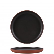 Πιάτο πορσελάνης ρηχό step φ26 5xΥ2cm Σειρά Kernel μαύρο Prego - Σετ 6 c498175