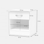 Κομοδίνο Kona pakoworld σε λευκή απόχρωση 40x34x42εκ c498238