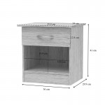 Κομοδίνο Kona pakoworld σε oak απόχρωση 40x34x42εκ c498239