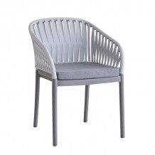 EMERY Πολυθρόνα Βεράντας-Κήπου PP-UV Ανοιχτό Γκρι-Ανθρακί Μαξιλάρι Γκρι KD c498258