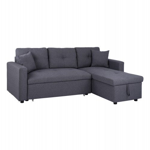 ΚΑΝΑΠΕΣ ΓΩΝΙΑ ΚΡΕΒΑΤΙ WAYNE 224x147x85Υεκ HM3028 11 ΓΚΡΙ ΥΦΑΣΜΑ c498274