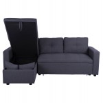 ΚΑΝΑΠΕΣ ΓΩΝΙΑ ΚΡΕΒΑΤΙ WAYNE 224x147x85Υεκ HM3028 11 ΓΚΡΙ ΥΦΑΣΜΑ c498274
