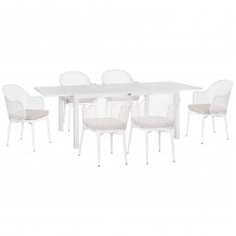 ΣΕΤ ΤΡΑΠΕΖΑΡΙΑΣ ΕΞ ΧΩΡΟΥ KRUM HM21131 04 ΤΡΑΠΕΖΙ ΜΕ 6 ΠΟΛΥΘΡΟΝΕΣ--ΛΕΥΚΟ ΑΛΟΥΜΙΝΙΟ c498277