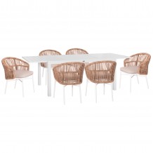 ΣΕΤ ΤΡΑΠΕΖΑΡΙΑΣ ΕΞ ΧΩΡΟΥ 7ΤΜΧ KRUM HM21131 05 ΛΕΥΚΟ ΑΛΟΥΜΙΝΙΟ-P E RATTAN c498278