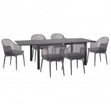 ΣΕΤ ΤΡΑΠΕΖΑΡΙΑΣ ΕΞ ΧΩΡΟΥ 7ΤΜΧ KRUM HM21132 05 ΣΚΟΥΡΟ ΓΚΡΙ ΑΛΟΥΜΙΝΙΟ c498279