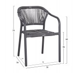 ΣΕΤ ΤΡΑΠΕΖΑΡΙΑΣ ΕΞ ΧΩΡΟΥ 7ΤΜΧ KRUM HM21132 04 ΣΚΟΥΡΟ ΓΚΡΙ ΑΛΟΥΜΙΝΙΟ-P E TWISTED RATTAN c498300