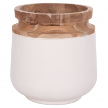 ΔΙΑΚΟΣΜΗΤΙΚΟ ΒΑΖΟ ΔΑΠΕΔΟΥ LINTER HM4662 02L FIBER CEMENT ΛΕΥΚΟ--ΞΥΛΟ ΤΕΑΚ Φ41x47Υεκ c498328