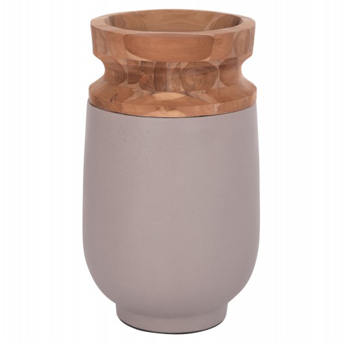 ΔΙΑΚΟΣΜΗΤΙΚΟ ΒΑΖΟ ΔΑΠΕΔΟΥ LINTER HM4662 05S FIBER CEMENT ΓΚΡΙ ΜΑΤ--ΞΥΛΟ ΤΕΑΚ Φ34x60Υεκ c498331