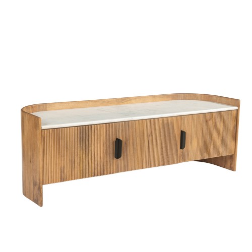 ORGANIC BITTER TV STAND 2ΠΟΡΤΕΣ ΚΑΡΥΔΙ ΛΕΥΚΟ 147x45x50 c498336