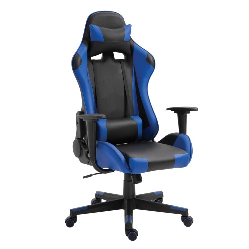 Καρέκλα Γραφείου ArteLibre Gaming NAVAN Μπλε Μαύρο PVC 68x53x122-131cm c498349