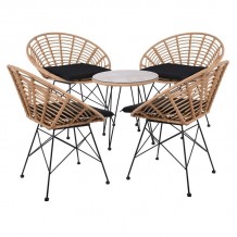SALSA Coral Coffee Set Κήπου Μέταλλο Μαύρο - Γυαλί - Wicker Φυσικό Τραπεζάκι 4 Πολυθρόνες c498376 SALSA Coral Coffee Set Κήπου Μέταλλο Μαύρο - Γυαλί - Wicker Φυσικό Τραπεζάκι 4 Πολυθρόνες c498376