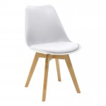 Τραπεζαρία Natali-Gaston pakoworld σετ 3τεμ σε λευκή απόχρωση 80x80x76εκ c498383