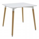 Τραπεζαρία Natali-Gaston pakoworld σετ 3τεμ σε λευκή απόχρωση 80x80x76εκ c498383