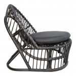 Πολυθρόνα Tromso paakoworld pe rattan σε μαύρη απόχρωση με μαύρο μαξιλάρι 80x85x98εκ c498393