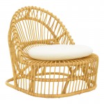 Πολυθρόνα Tromso paakoworld pe rattan σε φυσική απόχρωση με εκρού χρώμα μαξιλάρι 80x85x98εκ c498395