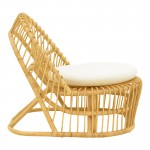 Πολυθρόνα Tromso paakoworld pe rattan σε φυσική απόχρωση με εκρού χρώμα μαξιλάρι 80x85x98εκ c498395