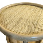 Βοηθητικό τραπέζι Moody pakoworld pe rattan σε φυσική απόχρωση Φ55x51εκ c498396