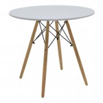 Τραπεζαρία Julita σετ 5τεμ pakoworld MDF και ξύλο οξιάς σε λευκή-φυσική απόχρωση Φ80x73εκ c498399