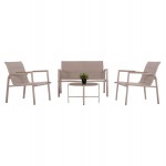 ΣΕΤ ΣΑΛΟΝΙ 4ΤΜΧ JULIETTE HM6280 04 ΚΑΠΟΥΤΣΙΝΟ ΑΛΟΥΜΙΝΙΟ-TEXTILENE--TEMPERED GLASS c498408