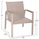 ΣΕΤ ΣΑΛΟΝΙ 4ΤΜΧ JULIETTE HM6280 04 ΚΑΠΟΥΤΣΙΝΟ ΑΛΟΥΜΙΝΙΟ-TEXTILENE--TEMPERED GLASS c498408