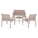 ΣΕΤ ΣΑΛΟΝΙ 4ΤΜΧ JULIETTE HM6280 04 ΚΑΠΟΥΤΣΙΝΟ ΑΛΟΥΜΙΝΙΟ-TEXTILENE--TEMPERED GLASS c498408