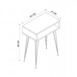 Κομοδίνο Naida pakoworld σε ανθρακί απόχρωση -μαύρα μεταλλικά πόδια 40x30x59εκ c498464