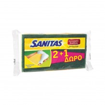 Πακέτο 3 Σφουγγαράκια κουζίνας SANITAS PRO - Σετ 3 c498480 Πακέτο 3 Σφουγγαράκια κουζίνας SANITAS PRO - Σετ 3 c498480