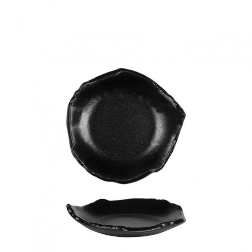 Πιάτο Stoneware μαύρο ακανόνιστο φ20 7xΥ4 4cm InSitu - Σετ 4 c498534