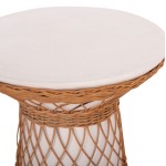 ΒΟΗΘΗΤΙΚΟ ΤΡΑΠΕΖΙ ΣΤΡΟΓΓΥΛΟ DELIA HM18167 02 FIBER CEMENT ΛΕΥΚΟ RATTAN Φ40x45Υεκ c498576