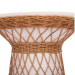 ΒΟΗΘΗΤΙΚΟ ΤΡΑΠΕΖΙ ΣΤΡΟΓΓΥΛΟ DELIA HM18167 02 FIBER CEMENT ΛΕΥΚΟ RATTAN Φ40x45Υεκ c498576