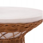ΒΟΗΘΗΤΙΚΟ ΤΡΑΠΕΖΙ ΣΤΡΟΓΓΥΛΟ DELIA HM18167 02 FIBER CEMENT ΛΕΥΚΟ RATTAN Φ40x45Υεκ c498576