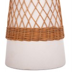 ΒΟΗΘΗΤΙΚΟ ΤΡΑΠΕΖΙ ΣΤΡΟΓΓΥΛΟ DELIA HM18167 02 FIBER CEMENT ΛΕΥΚΟ RATTAN Φ40x45Υεκ c498576
