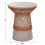ΒΟΗΘΗΤΙΚΟ ΤΡΑΠΕΖΙ ΣΤΡΟΓΓΥΛΟ DELIA HM18167 03 FIBER CEMENT ΓΚΡΙ RATTAN Φ40x45Υεκ c498577