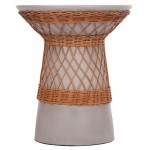 ΒΟΗΘΗΤΙΚΟ ΤΡΑΠΕΖΙ ΣΤΡΟΓΓΥΛΟ DELIA HM18167 03 FIBER CEMENT ΓΚΡΙ RATTAN Φ40x45Υεκ c498577
