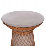 ΒΟΗΘΗΤΙΚΟ ΤΡΑΠΕΖΙ ΣΤΡΟΓΓΥΛΟ DELIA HM18167 03 FIBER CEMENT ΓΚΡΙ RATTAN Φ40x45Υεκ c498577