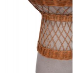 ΒΟΗΘΗΤΙΚΟ ΤΡΑΠΕΖΙ ΣΤΡΟΓΓΥΛΟ DELIA HM18167 03 FIBER CEMENT ΓΚΡΙ RATTAN Φ40x45Υεκ c498577