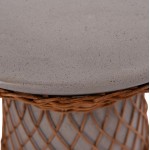 ΒΟΗΘΗΤΙΚΟ ΤΡΑΠΕΖΙ ΣΤΡΟΓΓΥΛΟ DELIA HM18167 03 FIBER CEMENT ΓΚΡΙ RATTAN Φ40x45Υεκ c498577
