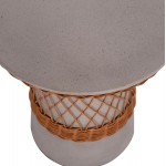 ΒΟΗΘΗΤΙΚΟ ΤΡΑΠΕΖΙ ΣΤΡΟΓΓΥΛΟ DELIA HM18167 03 FIBER CEMENT ΓΚΡΙ RATTAN Φ40x45Υεκ c498577