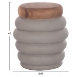 ΤΡΑΠΕΖΙ ΒΟΗΘΗΤΙΚΟ PUFFAT HM18172 03 FIBER CEMENT ΓΚΡΙ- ΞΥΛΟ TEAK TOP Φ45x46Υεκ c498592