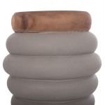 ΤΡΑΠΕΖΙ ΒΟΗΘΗΤΙΚΟ PUFFAT HM18172 03 FIBER CEMENT ΓΚΡΙ- ΞΥΛΟ TEAK TOP Φ45x46Υεκ c498592