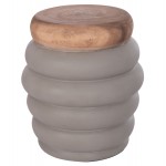 ΤΡΑΠΕΖΙ ΒΟΗΘΗΤΙΚΟ PUFFAT HM18172 03 FIBER CEMENT ΓΚΡΙ- ΞΥΛΟ TEAK TOP Φ45x46Υεκ c498592