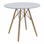 Τραπεζαρία Julita-Noor pakoworld σετ 5τεμ MDF λευκό-μπεζ-φυσικό Φ80x73εκ c498627